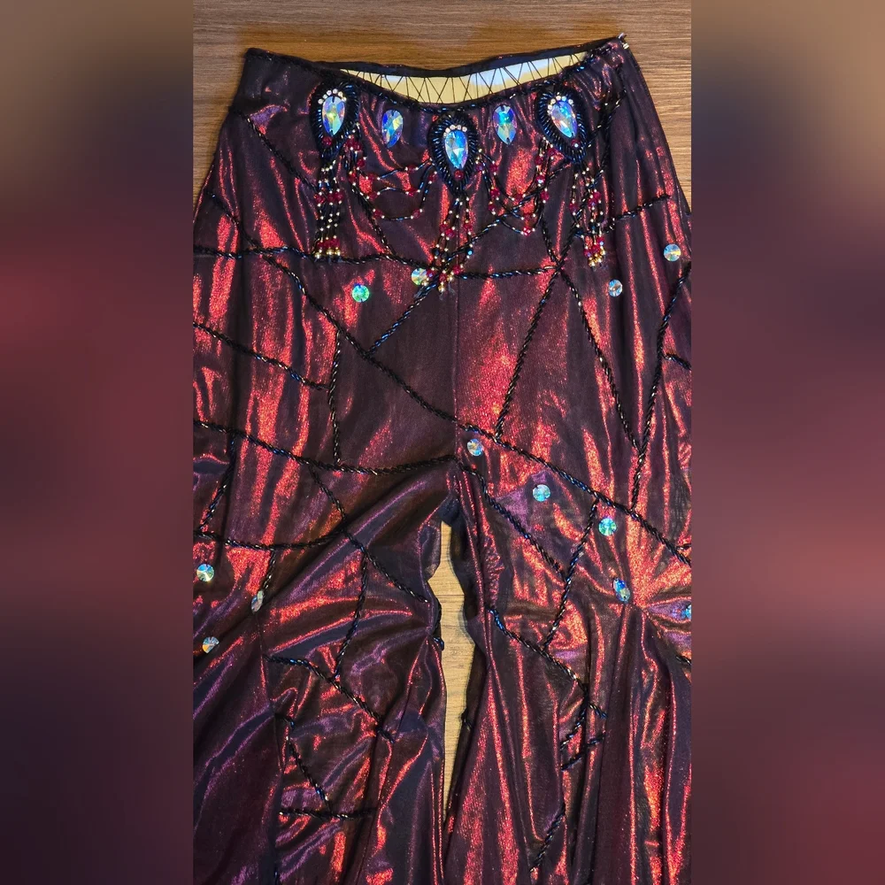 Eman Zaki Professional 7-Piece Bellydance Costume Beledi Saidi Flare Pants OOAK - Picture 8 of 16